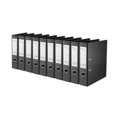 BARGAIN FACTORY Premium A4 Lever Arch Files, Black, 10 Pack, Heavy Duty Ring Binders, Office File Organisers