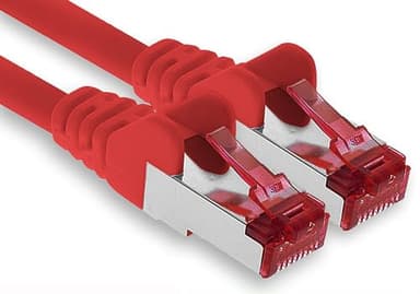 1aTTack.de - 1x 10m CAT6 patch cable S/FTP PIMF shielding CAT.6 RJ45 network cable Ethernet cable DSL LAN router switch modem patch panel - red - 1 piece