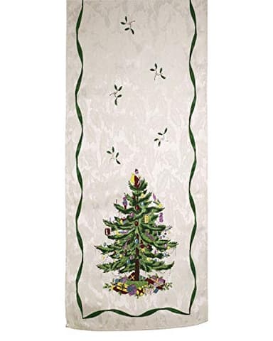 Spode Avanti Linens Christmas Tree Collection Ivory Table Linens, Cotton, 108" x 14" (Set of 1)