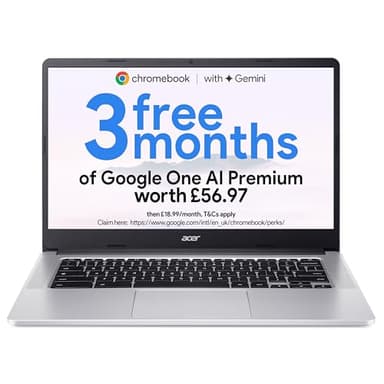 Acer Chromebook 314 CB314-3H Laptop - Intel Celeron N4500, 4GB, 64GB eMMC, Integrated Graphics, 14" Full HD, Google Chrome OS, Silver