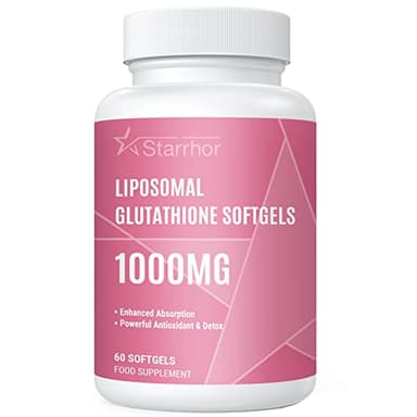 Liposomal Glutathione Softgels, Glutathione Supplement 1000mg per Serving, Antioxidant Support and Liver Detox, 60 Capsules