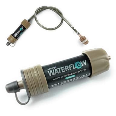 Water Filter Portable Survival - Mini Water Filter Outdoor - Drinking Water Survival - 99.9% Bacteria Removal - With Bucket Attachment for Camping, Travel, TÜV Tested (3 Phases - 8000 Litres)