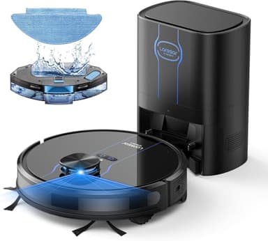 Laresar Clean Robot Vacuum, 5000Pa Robotic Vacuums with 60 Day Self-Emptying Station, LiDAR Navigation Robot Vacuum Cleaner with Mop, WiFi/APP/Alexa, Ideal for Pet Hair, Carpet and Hard Floor(L6 Nex)