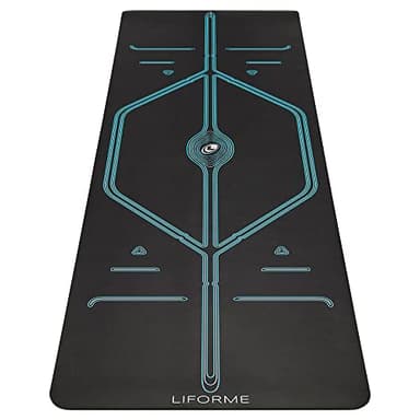 Liforme XL Yoga Mat – Free Yoga Bag Included - Patented Alignment System, Warrior-like Grip, Non-slip, Eco-friendly, sweat-resistant, long, wide, 4.2mm thick mat for comfort (XL Mountain)