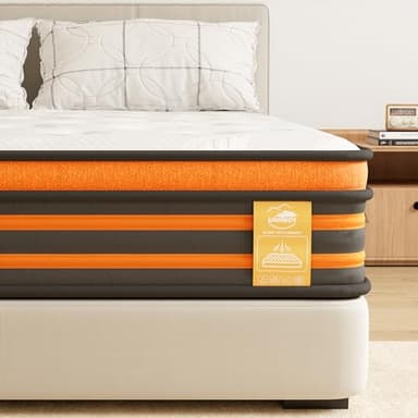 UNNMIIY 6FT Super King Mattress,10 Inch Medium Firm Gel Memory Foam Pocket Sprung Hybrid Mattress Orthopedic for Pressure Relief Motion Isolation-Edge Support & OEKO-TEX 100,180x200x25cm