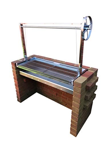 Stainless Steel Built in Brick Charcoal BBQ DIY Grill Kit with Argentinian Adjustable Heights - 112cm