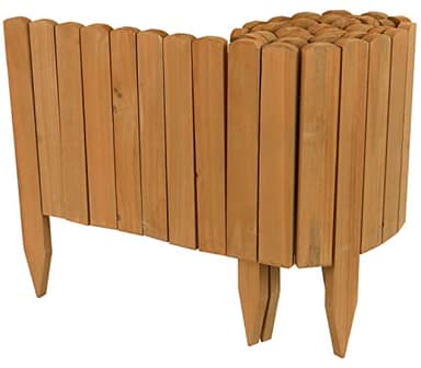 Woodside Log Roll Wooden Border Fence - 203cm x 30cm