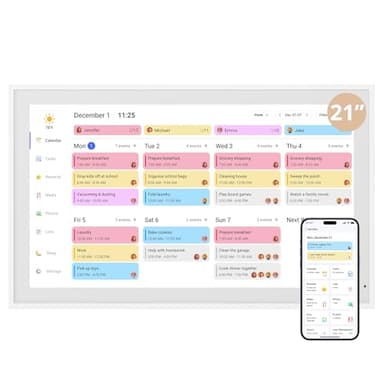 Dragon Touch 21.5" Digital Calendar - Full HD 1080P Interactive Touch Screen - Smart Family Planner, Home Display, Wall Mount and Desk Digital Calendar for
