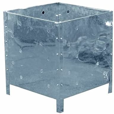 TRTO 1x Square Galvanized Steel Garden Waste Incinerator Fire Bin Useful For Garden and Outdoor