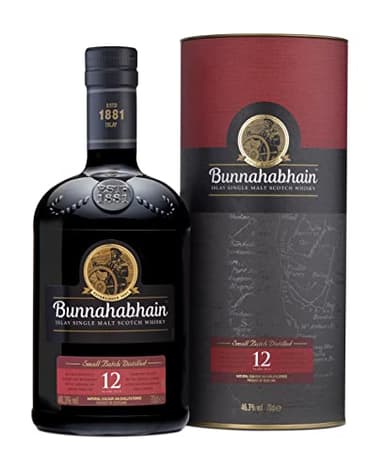 Bunnahabhain 12 Year Old Islay Single Malt Scotch Whisky, 70cl | 46.3% ABV | Nutty, Sweet, Unpeated Islay Whisky | Islay Single Malt Whisky​