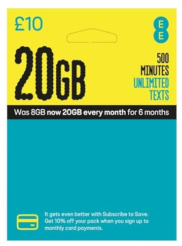 EE PAYG 4G 10 Pound Triple Sim Pack
