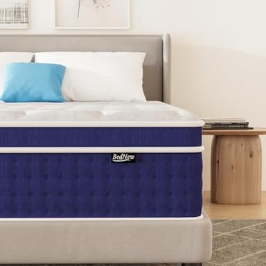 Bednew Super King Mattresses 36cm, 14 Inch Innerspring Hybrid Mattress Super King 6FT with Pocket Spring and Breathable Foam For Cool Comfort Sleep, Medium Firm Mattress (180x200x36cm)