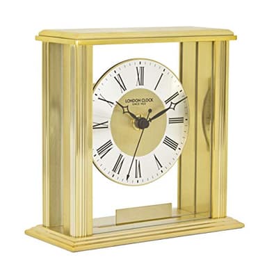 London Clock Gold Flat Top Mantel Clock