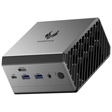 AOOSTAR GT37 ai mini pc Ryzen AI9 HX 370 (up to 5.1GHz 12C/24T)+ Radeon 890M iGPU with 32GB LPDDR5X 8000MHz 1TB PCIe 4.0 SSD,WiFi7,2x2.5G LAN,Oculink Port 8K 3-screen Desktop gaming computer