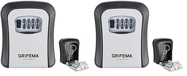 GRIFEMA Key Safe Wall Mounted Police Approved, Lock Box Outdoor 4 Digit Combination, Heavy Duty Waterproof Key Cabinet for Home Garage School Airbnb GA1003-1, Gray, External dimensions: 115x95x40mm