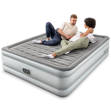 Bestway TriTech King Size Airbed with Built-in Pump, Wave Beam Support and Antimicrobial Protection, 5 Minute Auto Inflation, 203cm x 152cm x 46cm, Storage Bag Included