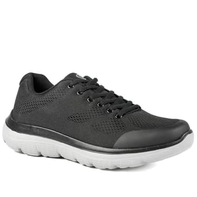 Wide Fit Memory Foam Lace Up Trainers - Black Size 12