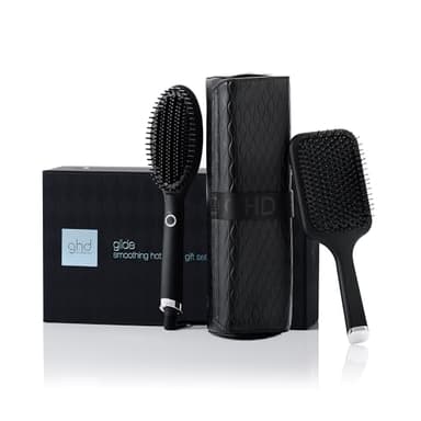 ghd Glide Gift Set - Smoothing Hot Brush with Paddle Hair Brush and Heat Resistant Styler Bag, Frizz-Free Results That Retain Hair Body, Perfect for Styling Larger Sections, UK Plug