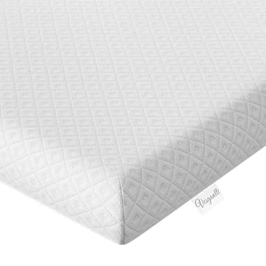 Vesgantti 2 Inch Memory Foam Mattress Topper Small Double, Gel Infused Memory Foam Bed Topper with Removable & Washable Cover - 120 x 190 x 5cm