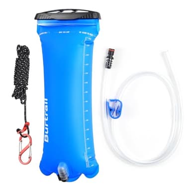Burtrail Gravity Water Bag,Compatible with Sawyer,LifeStraw and Other Water Filter Straw,Personal and Small Group Camping Hiking Backpacking Hydration Choice,Foldable,3L