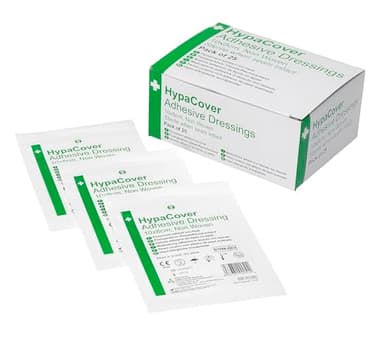 Safety First Aid Group HypaCover Adhesive Dressings for Wounds, Large 10cm x 8cm (Pack of 25) - Hypoallergenic and Sterile