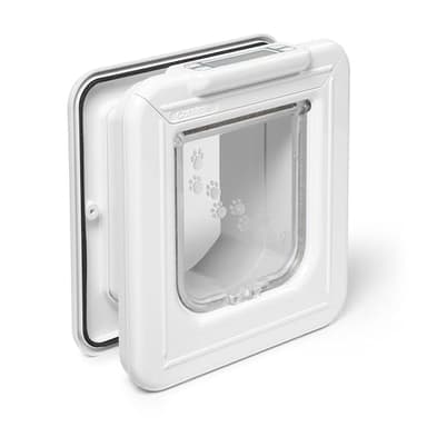 Cat Mate Elite Microchip Cat Flap with Digital Timer & LCD Display (355) - For Small to Average sized Cats, Easy Installation in UPVC Doors, Glass, and Wood, White