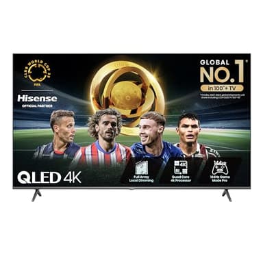 Hisense 55 Inch 144Hz 4K QLED Smart Gaming TV 55E7NQTUK PRO - Full Array Local Dimming, Dolby Vision Atmos, Freesync, Subwoofer, Vidaa OS with Freely, Youtube, Netflix and Disney+ (2024 Model)