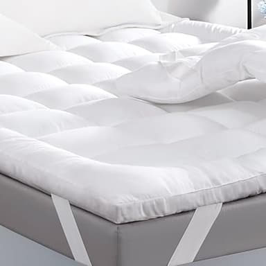 ELOVELA Fluffy Small Double Mattress Topper – 10cm Extra Thick - Soft, Supportive & Hypoallergenic - Machine Washable Mattress Topper for Enhanced Sleep Comfort (122x190 cm)