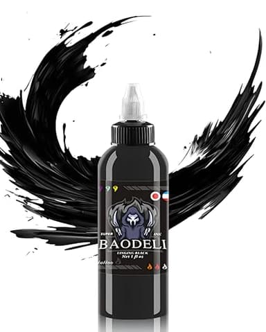 DLD Super Quality Triple Black Tattoo Ink 1oz (30ml/50g/bottle) Professional Tattoo Supplies EU Compliant Pigments Vegan Friendly Suitable for Human Skin Body Art Ink