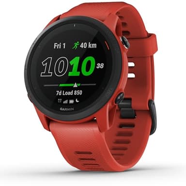 Garmin Forerunner 745 (44 mm), Lightweight GPS Running and Triathlon Smartwatch ,Multisport Profile,Advanced Training Features,Music Storage,Safety and Tracking, Up to 7 days Battery Life, Red