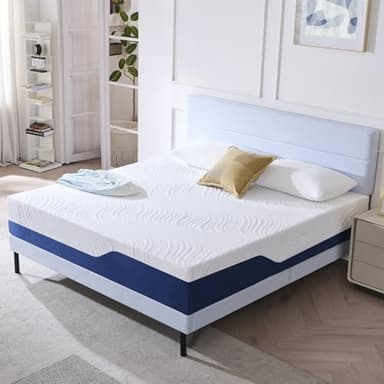 Hiimgo Super King Mattress (180x200x25cm) – 25cm Medium Firm Memory Foam Mattress with Carved Knitted Cover for Pressure & Back Pain Relief