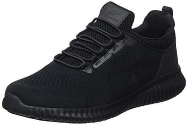 Skechers Men's Cessnock Sneaker, Black Textile Water and Stain Repellent, 9 UK