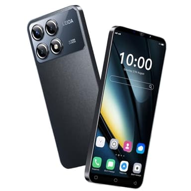 QrZrQ Cheap Mobile Phones, 5.0 inch Android Phone, 16GB(up to 128GB), Dual Camera, Dual SIM Free Unlocked, Face ID/WIFI/3.5mm Jack WCDMA/GSM Cell Phone (X6Pro-Black)