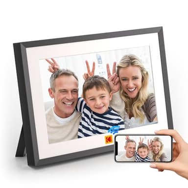 KODAK Digital Photo Frame 10 inch WiFi, Digital Picture Frame with Rechargeable Battery, HD IPS Touch Screen Smart Cloud Photo Frame with 32GB (10 Inch Black-with Battery)