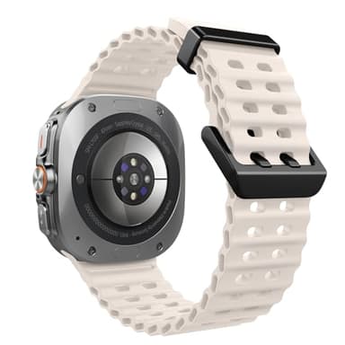 TiMOVO Ocean Silicone Sport Strap for Samsung Galaxy Watch Ultra band 47mm(2025/2024), Adjustable Bracelet Breathable Soft Waterproof Watch Band for Galaxy Watch Ultra Straps, Starlight