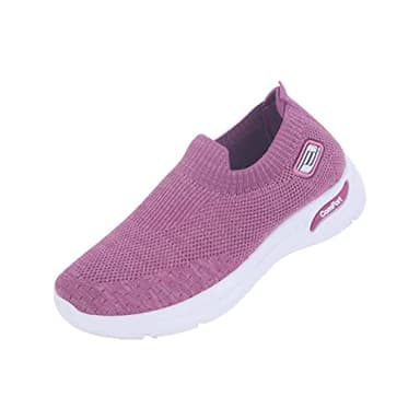 Outlet Clearance UK Ladies Trainers Wide Fit Wedge Walking Sneakers Casual Fashion Non Slip Walking Shoes Lightweight Low Top Lace Up Slip on Arch Support Trainers Women Purple 4.5