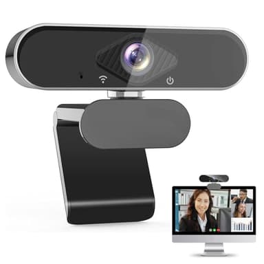 USB Webcam, 1080P Full HD Web Camera with Microphone, Plug and Play, Auto Light Correction, 360° Rotation, USB Streaming Webcam for PC, Laptop, MAC, Online Classes, Video Calling, Conference, Gaming