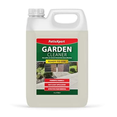 PatioXpert - Garden Cleaner 5L - Powerful Outdoor Cleaner | Removes Green Algae, Mould, Black Spots, Dirt & Grime | Fast-Acting Patio & Driveway Reviver for Stone, Brick, Concrete & Decking