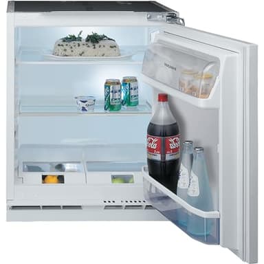 Hotpoint Low Frost Integrated Undercounter Fridge - Steel - Holds 8 Shopping Bags - E Rated - HBUL011.UK
