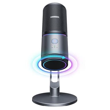 UGREEN USB Microphone 24bit/96KHz RGB Gaming Mic Cardioid Condenser PC Microphone Noise Reduction for Podcasting, Streaming, Recording with Quick Mute, Gain Knob for PS4/PS5/Mac/Laptop