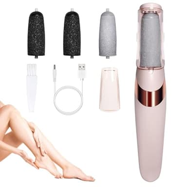 Electric Foot File Hard Skin Remover, Rechargeable Electric Callus Remover for Feet, Pedicure Tools Kits with 4 Brush Heads, for Treating Dry Cracked Heels, Calluses and Dead Skin