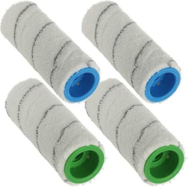 Qualtex Original Quality 2x Twin Washable Roller Set For Karcher FC3 Cordless FC3 Premium Cordless FC5 FC5 Cordless Premium Cordless Wet & Dry Hard Floor Vacuum Cleaner - Total of 4 Rollers