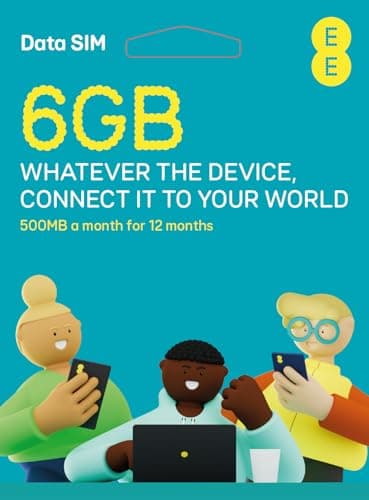 EE PAYG 4G Data Sim Preloaded with 6GB - 500MB a month for 12 months