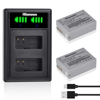 Hisewen 2 Pack NB-10L NB10L Battery 1500mAh and Dual Charger for Canon PowerShot G1 X, G3 X, G15, G16, SX40 HS, SX50 HS, SX60 HS Camera