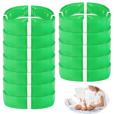 Hejo 12 Pack Nappy Bin Refills, 4.5m Nappy Refill Bags Compatible for Tommee Tippee Angelcare Twist & Click Refills, Smellproof Nappy Bags Refill, Diaper Pail Refill Liner Hold (Green)