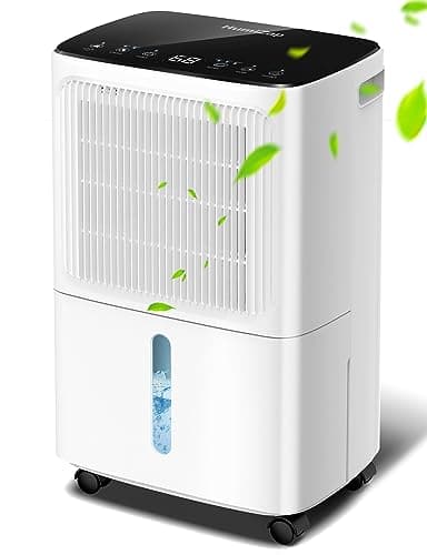 Dehumidifiers for Home Damp, Compressor Dehumidifier with Humidity Display&Control, Ultra Quiet, 24 Hour Timer, Water Tank & Drainage Hose, Ideal for Home/Basement/Office Damp, Laundry Drying