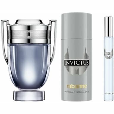 Paco Rabanne Invictus Eau de Toilette 100ml Gift Set 2024 (Contains 100ml EDT, 150ml Deodorant Spray and 10ml Travel Spray)