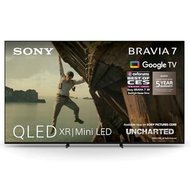 Sony BRAVIA 7 QLED (XR l Mini LED), K85XR70, 85 Inch 4K HDR Google Smart TV | Gaming Features for PlayStation 5, IMAX Enhanced, Dolby Vision Atmos, Chromecast, AirPlay, 120Hz, 5 Year Warranty