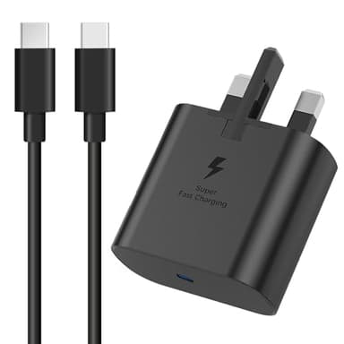 Samsung Fast Charger, Samsung USB C Charger Plug and Cable 1M USBC to Type C Charging Lead for Galaxy S24 Ultra/S23/S22/S21 FE/S20/A16/A15/A14/A13/A12/A32/A33/A34/A35/A52/A53/A54/A55/A05S/A20E