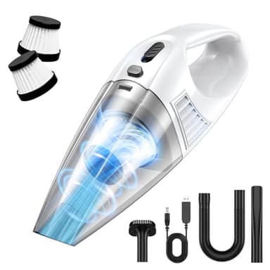 Handheld Vacuum Cleaner, Powerful Cordless Car Vacuum Cleaner with 2 Filters, Lightweight Hand Held Vacuum Cordless with Multi Nozzles Portable Rechargeable Mini Handheld Vacuums for Car Home Pet Hair